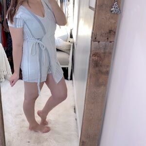 Blue Rain striped romper size small